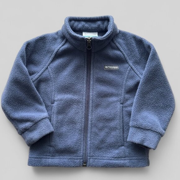 Columbia 2T Boy Toddler Fleece Jacket Blue Zip-Up Pockets - Picture 1 of 7
